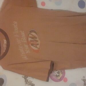 A&W Float shirt brown Size: XL WHATEVER FLOATS YOUR BOAT root beer shirt